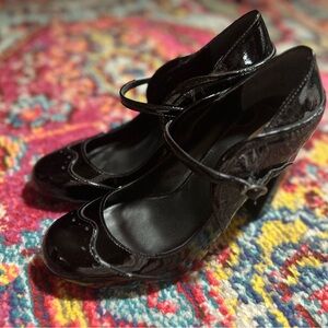 Elegant Black Patent Leather Heels